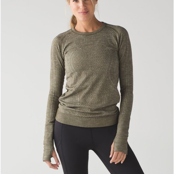 lululemon athletica Tops - Lululemon Restless Pullover Heathered Military Green 4